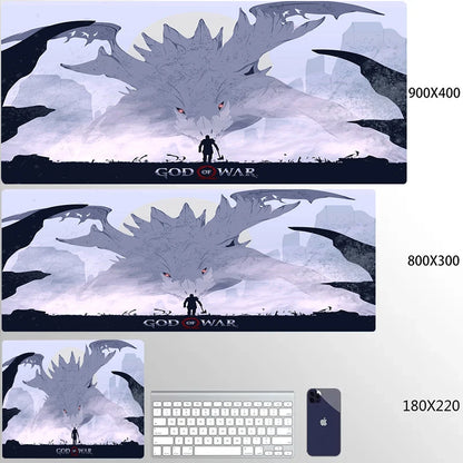 Large Mouse Pad G-God of War Pc Gamer Cabinet Keyboard Computer Game Desk Mat 900x400 Table Rug Gaming Accessories Xxl Mousepad