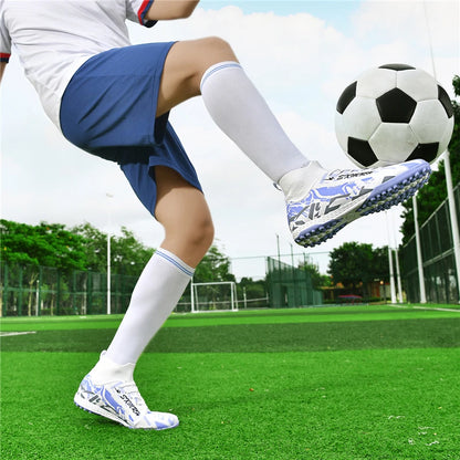 Double Star Men's High-Top TF Turf Football Boots, Youth & Student Edition, Adult & Kids, Professional Match & Training Soccer Shoes