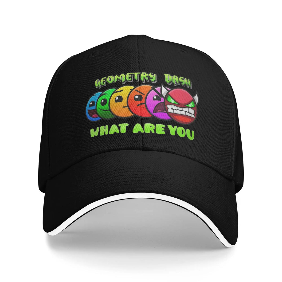 Geometry Gaming Cube Dash Baseballové čepice Hip Hop Extreme Demon Sandwich Cap Unisexový styl Nastavitelná čepice typu „dad hat“ Běh Golf