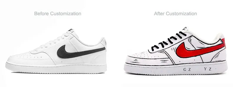 Op maat gemaakte sneakers Nike Court Vision 1 Graffiti Anime-serie slijtvaste skateschoenen voor heren