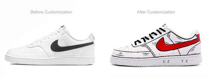 Op maat gemaakte sneakers Nike Court Vision 1 Graffiti Anime-serie slijtvaste skateschoenen voor heren