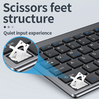 JOMAA Bluetooth&2.4G USB Keyboard and Mouse Set for Laptop Computer ipad Rechargeable Wireless Keyboard and Mouse Combo Slient