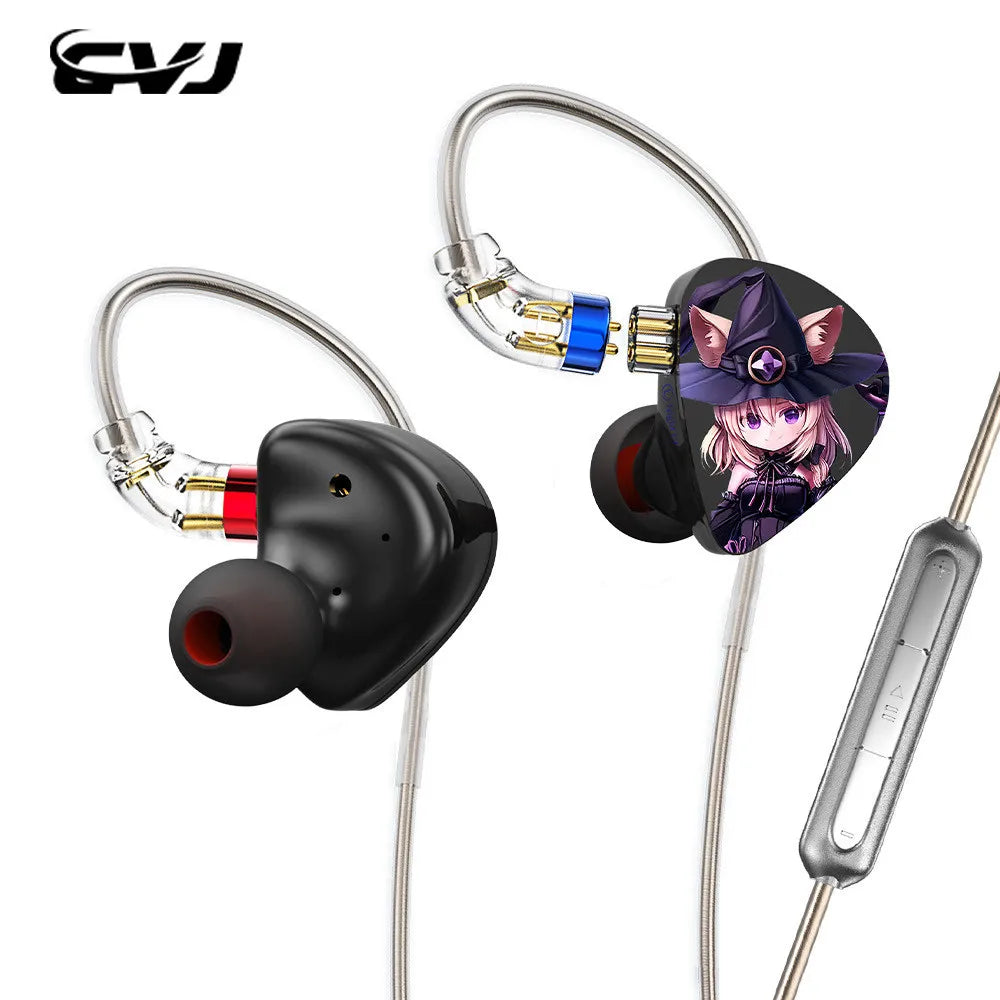 CVJ Nightelf in ear earphones Dual-channel three-unit  3.5mm metal plug earphone with silver-plated wire rod