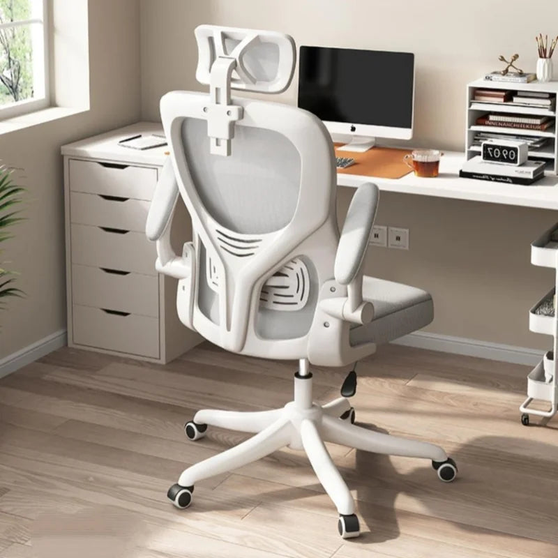 Nova cadeira de computador giratória em malha, confortável para casa, com elevação, ergonómica, para uso prolongado, dormitório, escritório, estudo e eSports