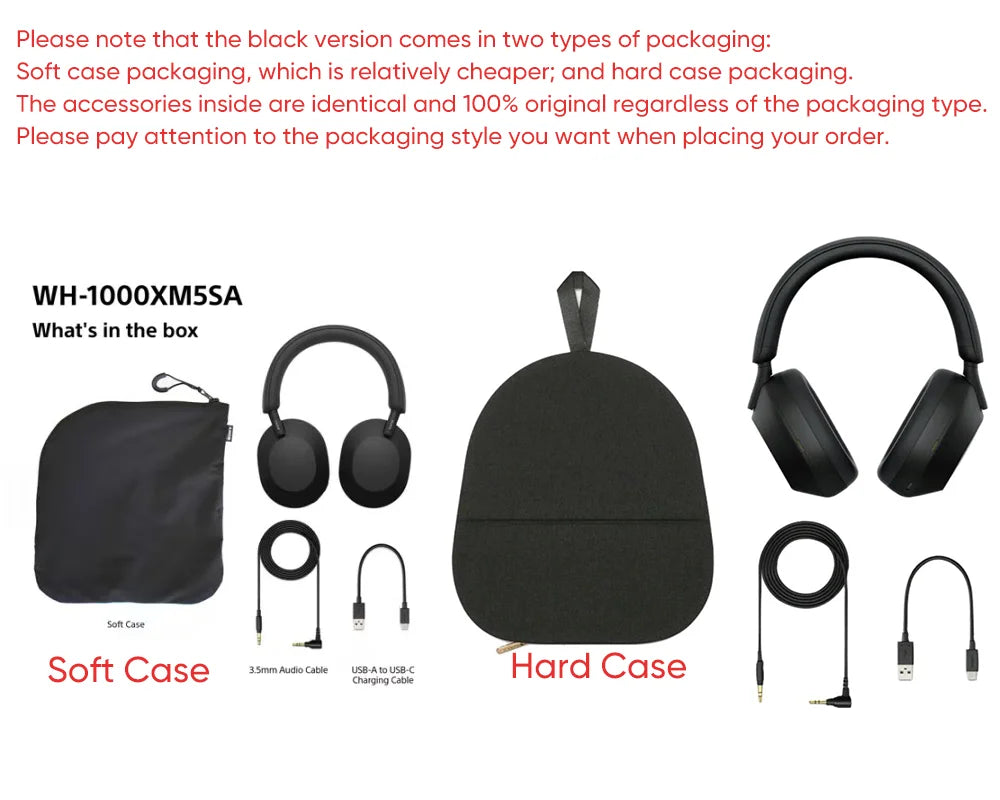 Auscultadores sem fios com cancelamento de ruído Sony WH-1000XM5 – Headset HiFi premium over-ear Bluetooth 5.2 com transdutor de 30mm, microfone e bateria de longa duração
