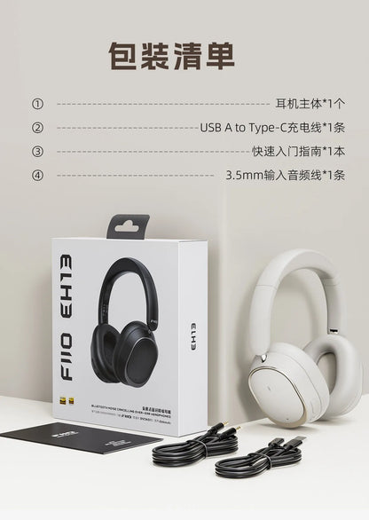 Auscultadores Over-Ear FiiO EH13 Wireless Bluetooth ANC – Headset Gaming HiFi LDAC com Cancelamento de Ruído, Graves Profundos e Longa Autonomia de Bateria