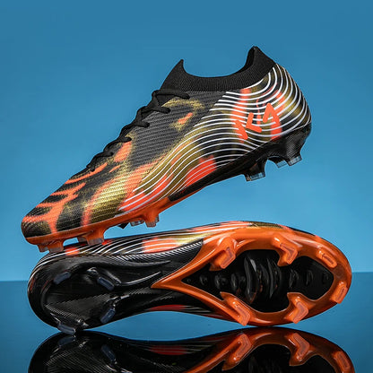 Nuevas zapatillas de fútbol para hombre, botas para césped exterior, tacos antideslizantes de alta calidad, caña alta y ligeras para niños, modelo superventas