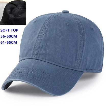 Baseball Caps for Big Head Men Women XXL Oversize High Crown Adjustable Plain Solid Snapback Hats 56-60cm 60-65cm