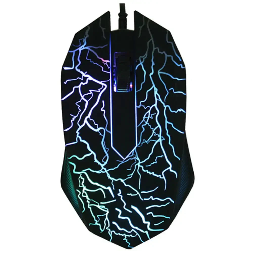 Rato gaming com fios USB 2400 DPI, rato profissional para gamer com retroiluminação LED, rato ergonómico para computador, PC, portátil e MacBook