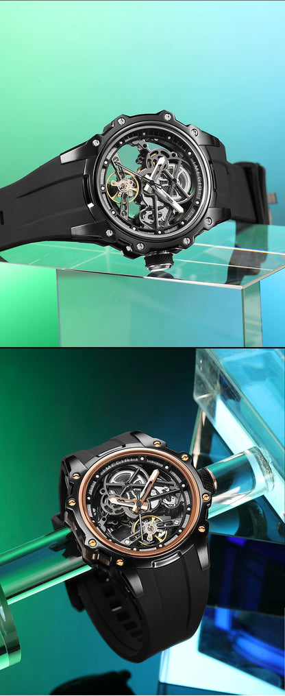 MEGIR Fashion Men's Full Automatic Watches Hollow Out Luminous Sports Mechanical Watch Waterproof Wristwatches Reloj Hombre 2243