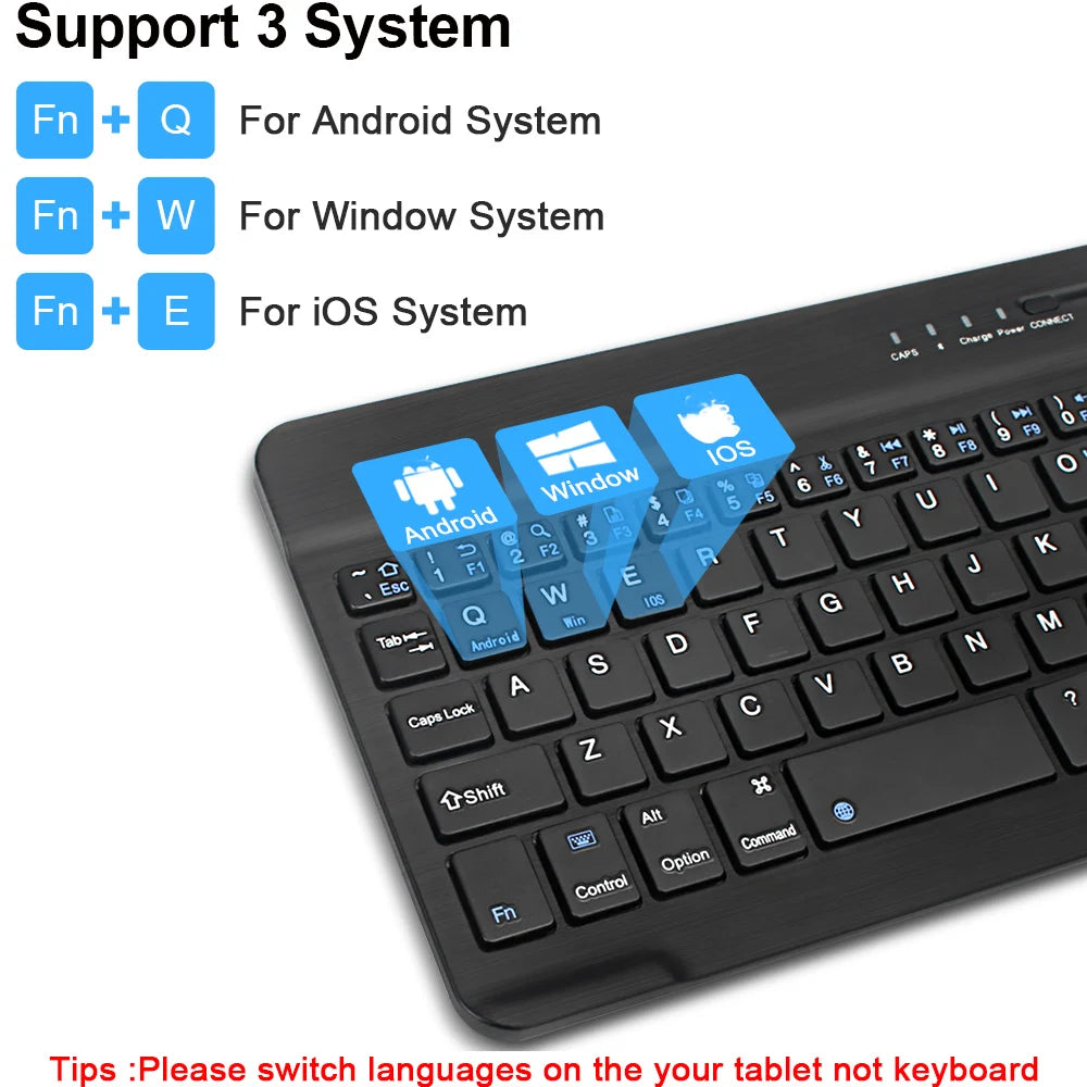 Mini teclado Bluetooth RGB inalámbrico de 10 inch con retroiluminación, panel táctil y compatibilidad con IOS, Android, Windows e iPad