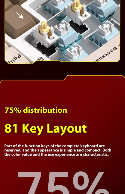 LEOBOG Hi75C Mechanical Wireless Keyboard Aluminium 3-Mode With Knob Hot Swap RGB Gasket Hi75C Gaming Keyboard Customization PC