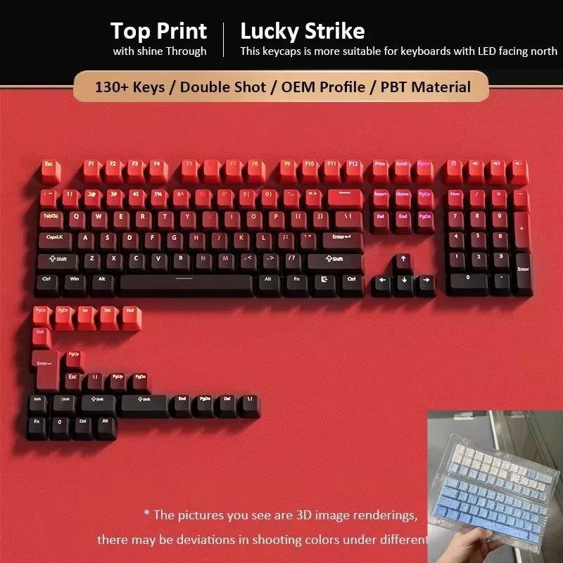 133+ tasti OEM Profile Gradient Keycaps per tastiera meccanica da gaming con switch Cherry MX, PBT retroilluminati RGB, layout ISO, keycap