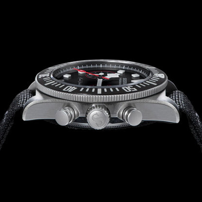 Cronógrafo SEESTERN para homem com movimento mecânico Tianjin ST1901, vidro de safira, bracelete de nylon, autocolante, luminoso, esqueleto