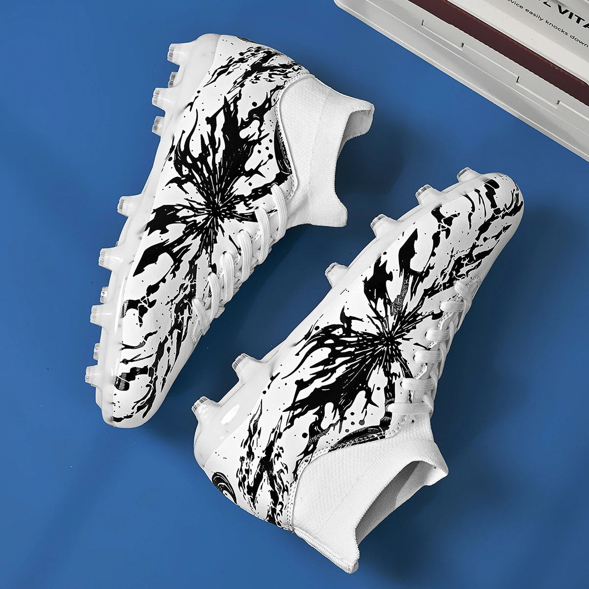 Chaussures de football FG pour hommes adultes, crampons pour terrain ferme, semelle respirante en PU résistante à l'usure pour l'entraînement et la compétition de football sur pelouse en plein air