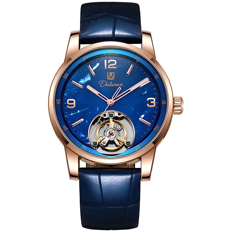 Tourbillon-herreur, sporty, automatisk, mekanisk, vandtæt, luksusarmbåndsur fra et førsteklasses mærke