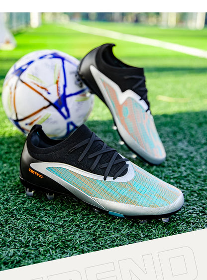 Chuteiras de futebol novas para homem, com pitons para exterior, respiráveis, adulto, antiderrapantes, calçado de futebol desportivo, pitons longos, treino, rapaz, jogo, confortáveis