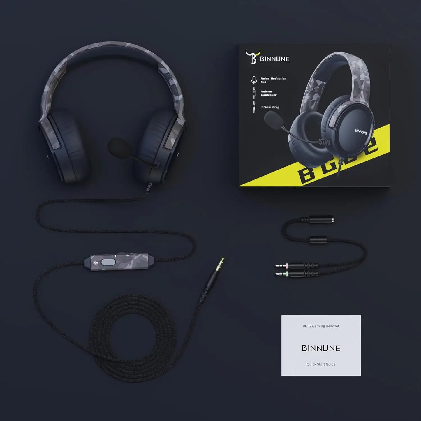 Gaming Headset with Mic for PC PS5 PS4 Xbox One Switch, Wired Gamer Headphones Over-Ear Headphones