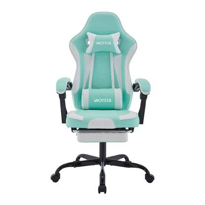 WOTSTA Gaming Chair Ergonomic Gamer Chair with Footrest, Adjustable Lumbar Support, Headrest, Reclining Computer Chair for Office & Gaming