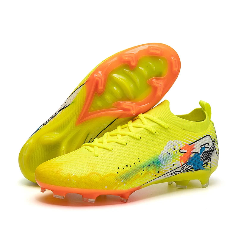 New Men's Soccer Shoes FG Non-Slip Long Spikes Football Boots Soccer Cleats Training Shoes Match Ultralight Outdoor Drop Shipping