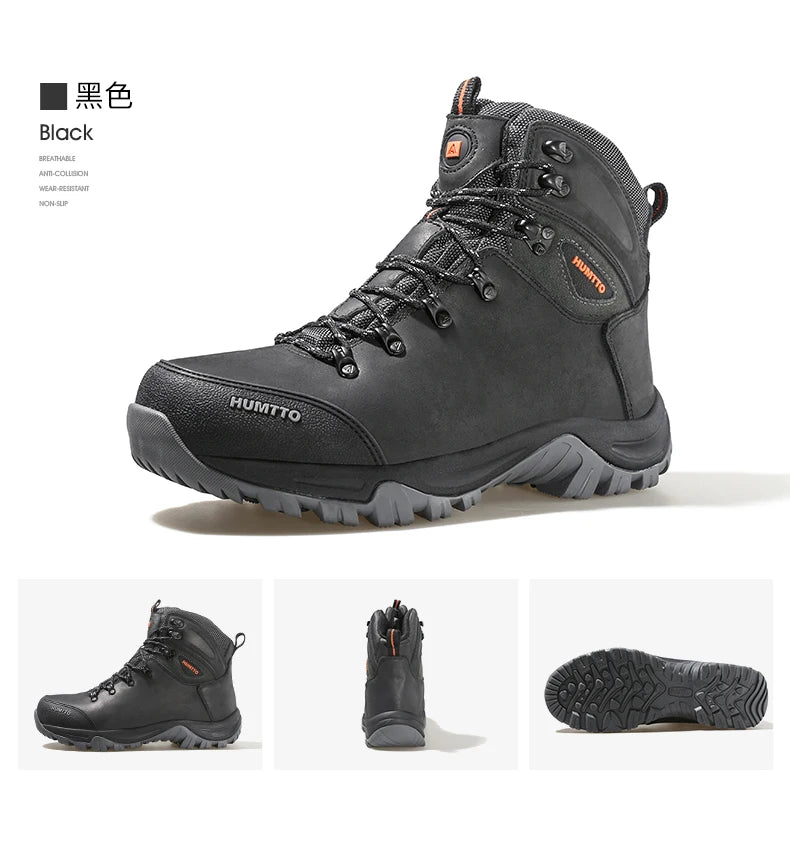 HUMTTO Hiking Shoes Men's Waterproof Hunting Boots Tactical Desert Combat Ankle Trekking Boots Male Women Warm Leather Sneakers