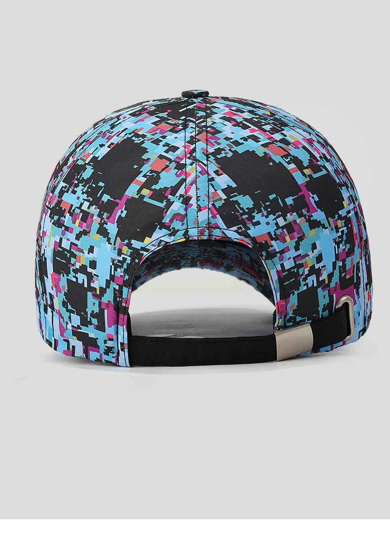 Sommer-Baseballkappe mit Graffiti-Motiv und Leuchtelementen, Unisex, Outdoor-Sonnenschutz, modische Sportkappe, lässige Duckbill-Kappe