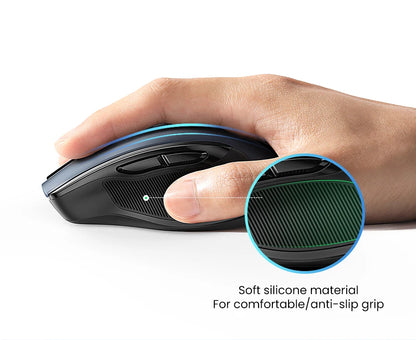 UGREEN Wireless Mouse Bluetooth 5.0 Mouse Ergonomic 4000DPI 6 Mute Buttons Mouse For MacBook Tablet Laptops Computer PC 2.4G Mice
