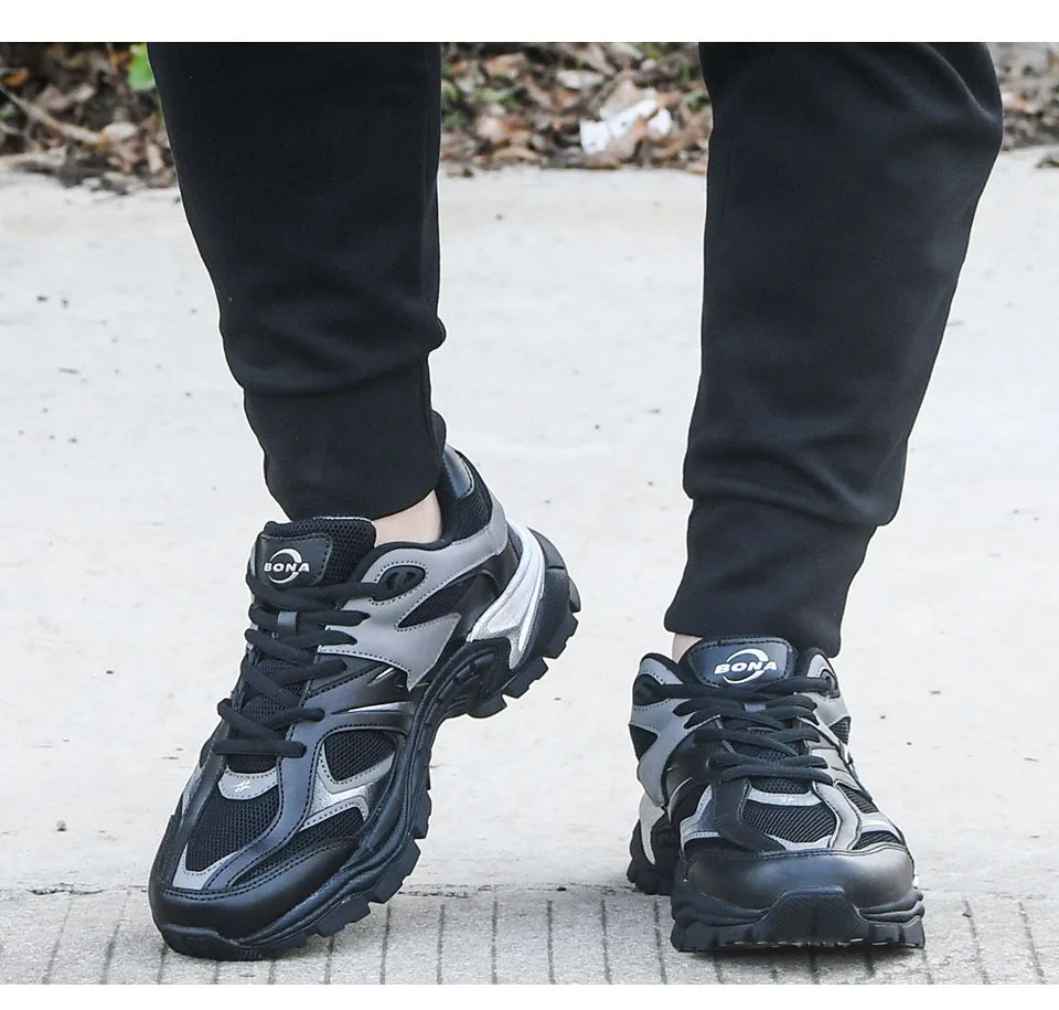 BONA New Designers Breathable Road Running Shoes Casual Shoes Man Athletic Walking Footwear Men Outdoor Jogging Masculino