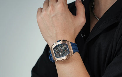 TSAR BOMBA Watch for Men Luxury Brand Tonneau Design Waterproof Clock Stainless Steel Wristwatch Fashion Rectangle Men's Watch