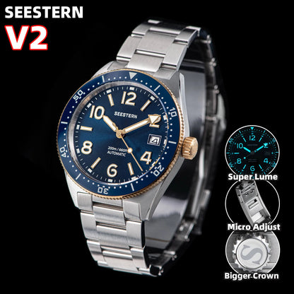 Sugess Diveing Watch of Men Automatic Mechanical Wristwatches 20ATM Waterproof Sapphire NH35A Movement BGW9 Luminous New S434-2
