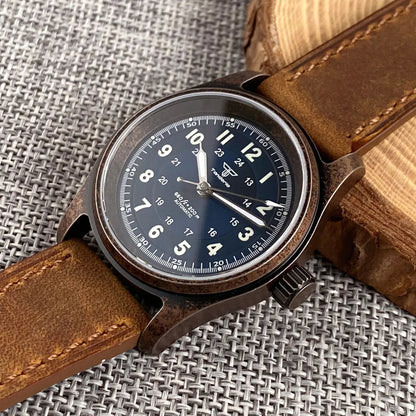 PVD Bronze Case TANDORIO 36mm Military Field Watch Men Japanese NH35A Automatic Movement Sapphire 200M Waterproof Pilot Watches