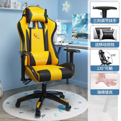 Sedia da gaming Sedia per computer Comoda seduta reclinabile Gaming LIVE Casa per studenti in dormitorio Ergonomia per uso sedentario
