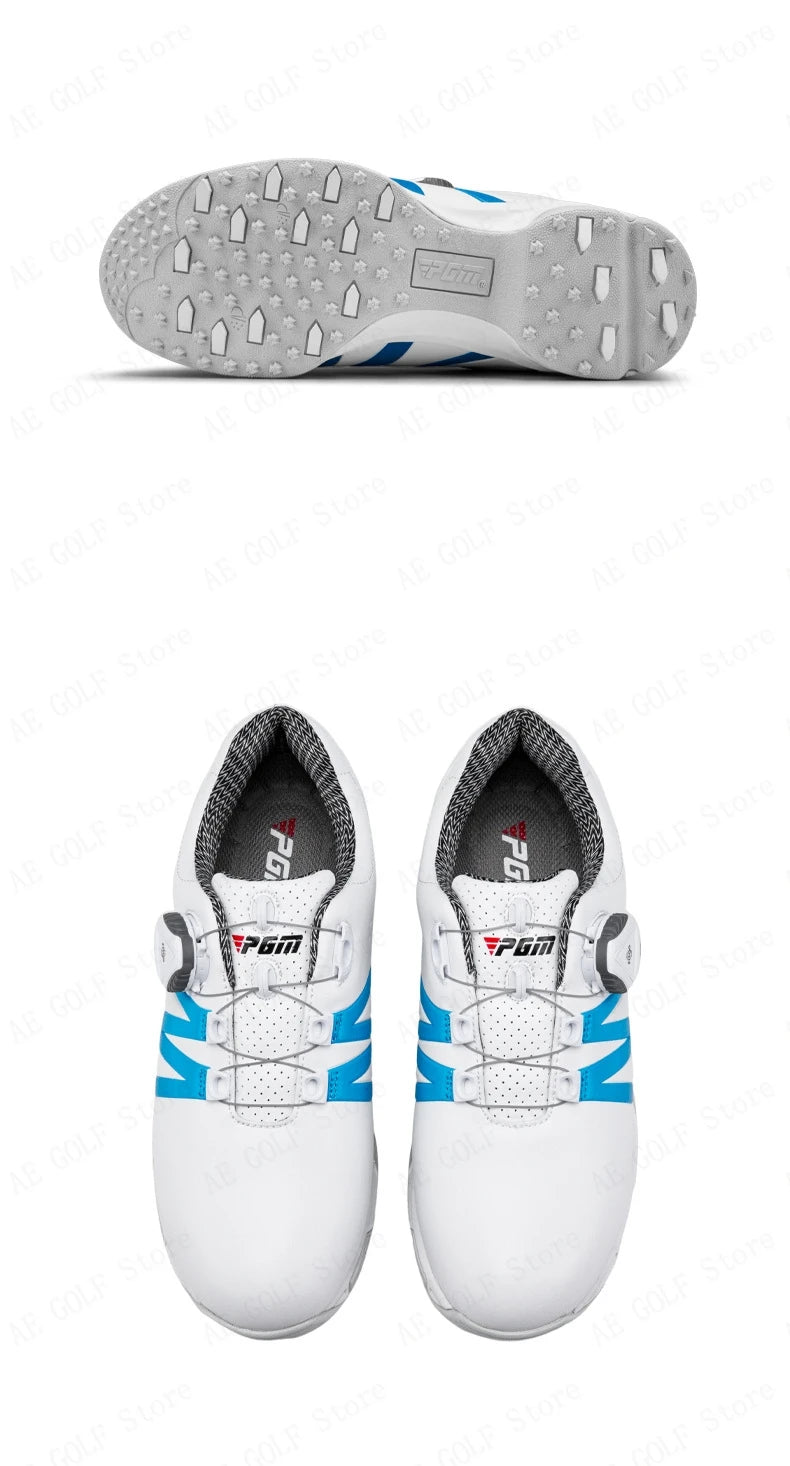 PGM Boys Girls Golf Shoes Lightweight Soft and Breathable Waterproof Anti-Slip Universal Outdoor Sports Shoes XZ127