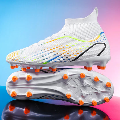 Chaussures de football FG/TF pour homme, bottes de football d'entraînement en plein air, baskets pour femme, chaussures de sport ultralégères antidérapantes, crampons de football pour terrain synthétique, grande taille