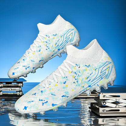 Chaussures de football unisexes AG FG, conception à crampons mixtes anti-casse, cuir synthétique souple, idéales pour les matchs de football amateur le week-end