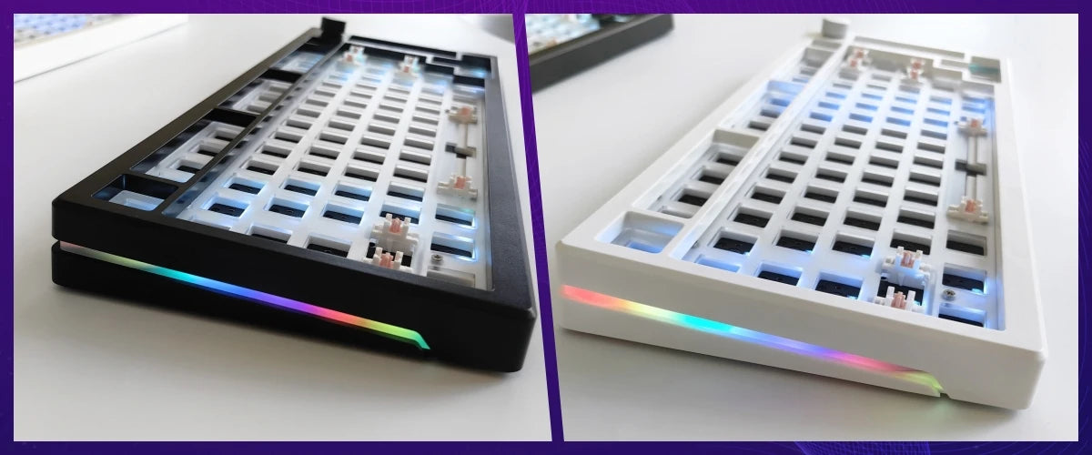MAIMOOO KX75 75% Keyboard Kit Hotswap Transparent Full RGB Backlit 2.4GHz/Bluetooth Macro Custom DIY Mechanical Keyboard