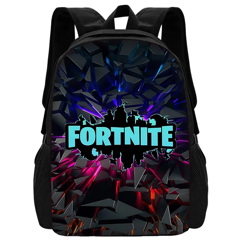 Child School Backpack with Lunch Bags, Pencil Bags, Hot Game Design-F-FortniteS School Bags for Boys Girls Best Gift