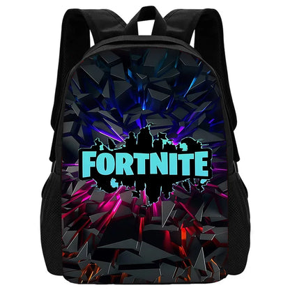 Child School Backpack with Lunch Bags, Pencil Bags, Hot Game Design-F-FortniteS School Bags for Boys Girls Best Gift