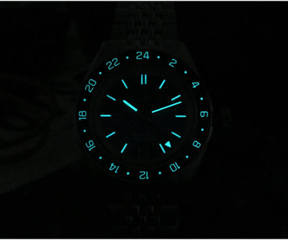 San Martin 39.5mm Limited Edition Full Lume Dial Automatic Men's Watch NH34 GMT 6H Date 10Bar Luxury Watch SN0116W
