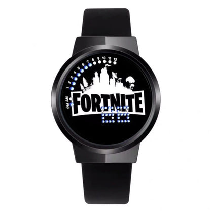 Relógio Fortnite kawaii personalizado com luz noturna LED tátil, estilo cartoon e fashion, relógio eletrónico para estudantes, presente para amigos