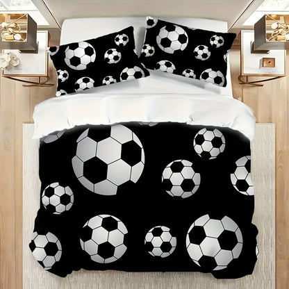Football Duvet Cover Set Comforter Bedding 3D Children’s Bedding Set 3-Piece 1 Quilt Cover King Size
