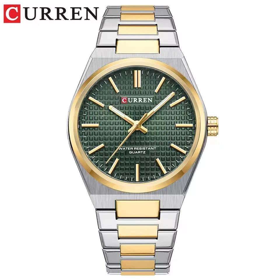 Montre pour homme CURREN 8439 – Modèle de grande marque, style luxe et professionnel, étanche, en acier inoxydable, type militaire, à mouvement quartz.