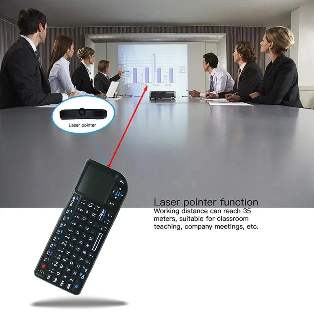 A8 Mini Wireless Keyboard 2.4G 7 Color Backlit 3 in 1 Handheld Keyboard with Touchpad Air Mouse for Android TV Box PC Tablet