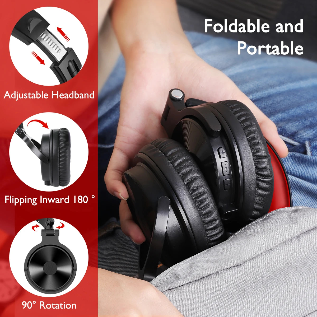 Cuffie da gaming wireless Bluetooth 5.2 OneOdio 110H – Autonomia di 110H, cuffie over-ear con bassi profondi e microfono, headset 2-in-1 cablato e wireless per PC PS4