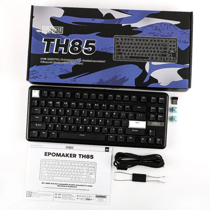 EPOMAKER TH85 80% QWERTY ANSI Layout VIA Gasket Hot-Swap Wired/2.4Ghz/BT5.0 Wireless Mechanical Keyboard for Office/Gaming