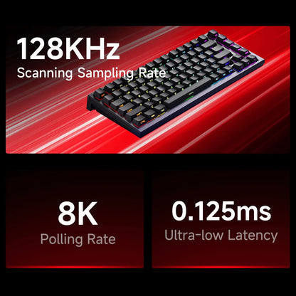 Teclado AKKO TAC75 HE com interruptores magnéticos, formato 75%, teclado gaming Rapid Trigger 0.005mm 8K RGB com fio, teclado personalizado para esports para gamers