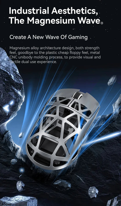 Attack Shark R2 Gaming Wireless Mouse PAW3950 8K Magnesium Alloy Lightweight Gaming Mouse Bluetooth Tri-Mode for Gaming/Office