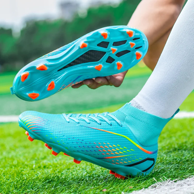 Nuove scarpe da calcio da uomo per erba, traspiranti e morbide, scarpe da calcio outdoor con tacchetti lunghi, comode scarpe sportive da allenamento da uomo