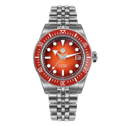 Orologio subacqueo di lusso da uomo San Martin 40mm, Miyota 9015, quadrante smaltato sunburst, automatico meccanico, impermeabile 200m, SN0148