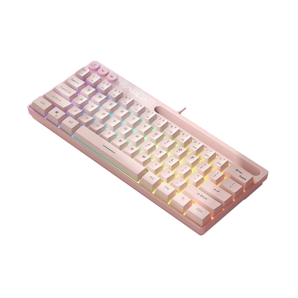 AULA F3061 Mechanical Touch Feel Keyboard 61 Keys Wired Mini Keyboard RGB Backlight Keyboard Desktop Laptop Game Keyboard